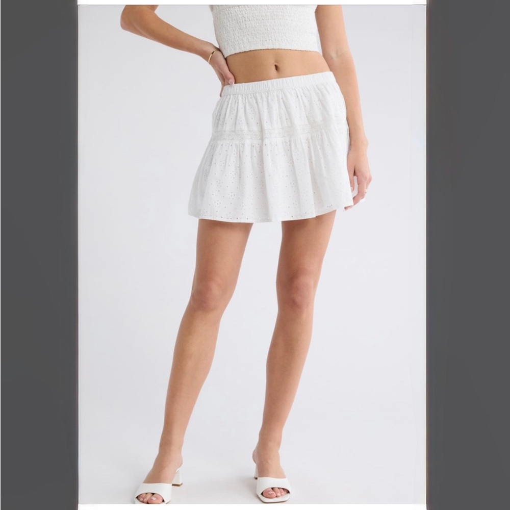 Abound eyelet mini skirt white sz
